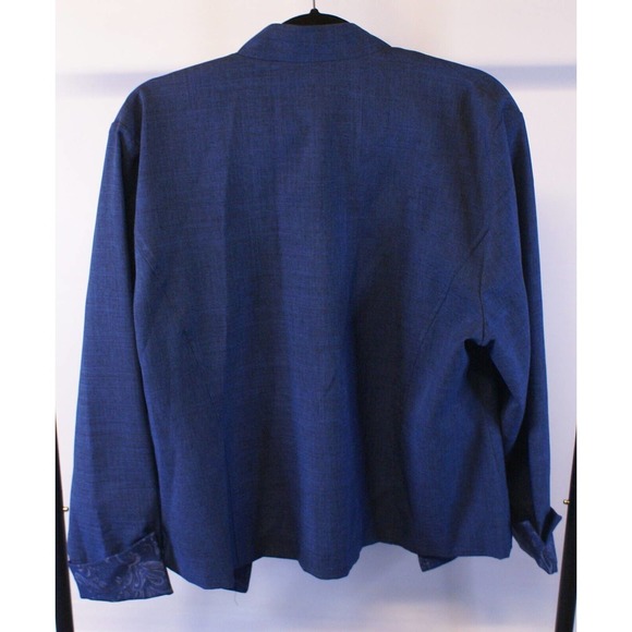 Sag Harbor Blazer Jacket Women's 18W Blue 100% Polyester Open Front Long Sleeve - Picture 2 of 12